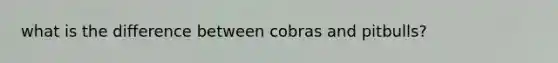 what is the difference between cobras and pitbulls?