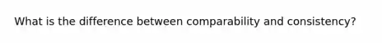 What is the difference between comparability and consistency?