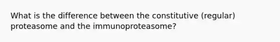 What is the difference between the constitutive (regular) proteasome and the immunoproteasome?