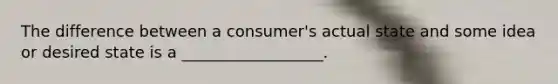 The difference between a consumer's actual state and some idea or desired state is a __________________.