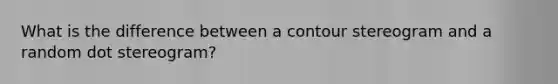 What is the difference between a contour stereogram and a random dot stereogram?