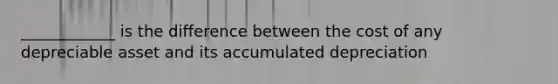 ____________ is the difference between the cost of any depreciable asset and its accumulated depreciation