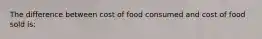 The difference between cost of food consumed and cost of food sold is: