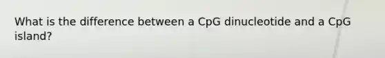 What is the difference between a CpG dinucleotide and a CpG island?