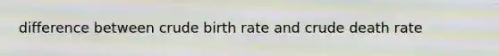 difference between crude birth rate and crude death rate