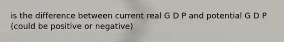 is the difference between current real G D P and potential G D P (could be positive or negative)