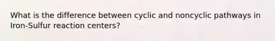 What is the difference between cyclic and noncyclic pathways in Iron-Sulfur reaction centers?