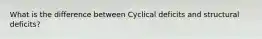 What is the difference between Cyclical deficits and structural deficits?