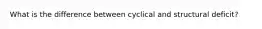 What is the difference between cyclical and structural deficit?