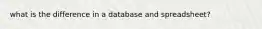 what is the difference in a database and spreadsheet?