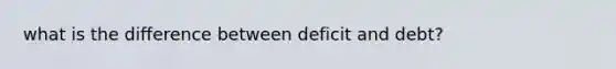 what is the difference between deficit and debt?