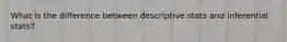 What is the difference between descriptive stats and inferential stats?