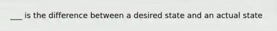 ___ is the difference between a desired state and an actual state