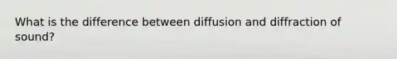 What is the difference between diffusion and diffraction of sound?