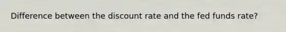 Difference between the discount rate and the fed funds rate?