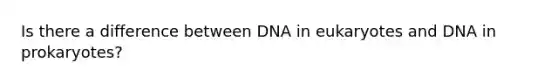 Is there a difference between DNA in eukaryotes and DNA in prokaryotes?