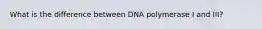 What is the difference between DNA polymerase I and III?