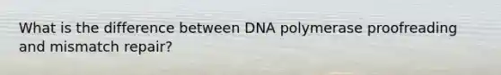 What is the difference between DNA polymerase proofreading and mismatch repair?