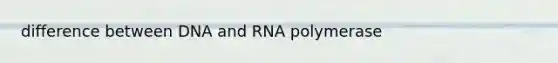 difference between DNA and RNA polymerase