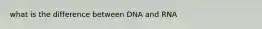 what is the difference between DNA and RNA