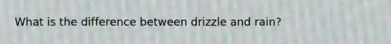 What is the difference between drizzle and rain?