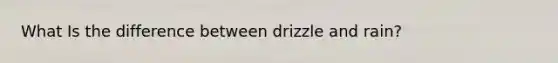 What Is the difference between drizzle and rain?