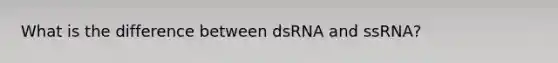 What is the difference between dsRNA and ssRNA?