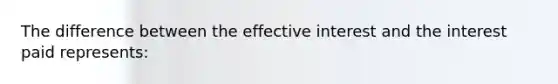 The difference between the effective interest and the interest paid represents: