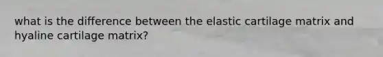 what is the difference between the elastic cartilage matrix and hyaline cartilage matrix?