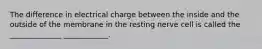 The difference in electrical charge between the inside and the outside of the membrane in the resting nerve cell is called the ______________ ____________.