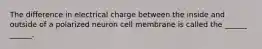 The difference in electrical charge between the inside and outside of a polarized neuron cell membrane is called the ______ ______.