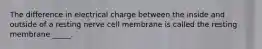 The difference in electrical charge between the inside and outside of a resting nerve cell membrane is called the resting membrane _____.