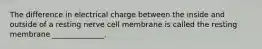 The difference in electrical charge between the inside and outside of a resting nerve cell membrane is called the resting membrane ______________.