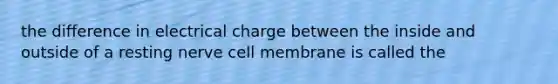 the difference in electrical charge between the inside and outside of a resting nerve cell membrane is called the