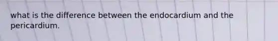what is the difference between the endocardium and the pericardium.