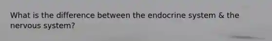 What is the difference between the endocrine system & the nervous system?