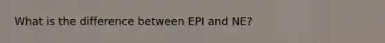 What is the difference between EPI and NE?