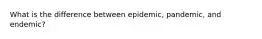 What is the difference between epidemic, pandemic, and endemic?