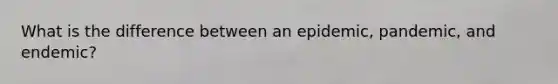 What is the difference between an epidemic, pandemic, and endemic?