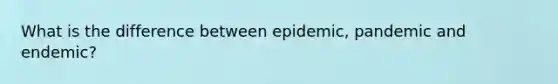 What is the difference between epidemic, pandemic and endemic?