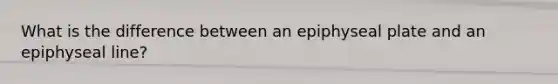 What is the difference between an epiphyseal plate and an epiphyseal line?