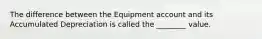 The difference between the Equipment account and its Accumulated Depreciation is called the ________ value.