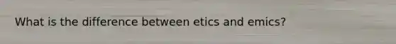 What is the difference between etics and emics?