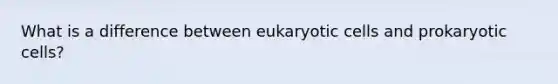 What is a difference between eukaryotic cells and prokaryotic cells?