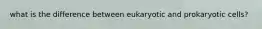 what is the difference between eukaryotic and prokaryotic cells?