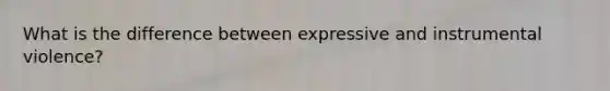 What is the difference between expressive and instrumental violence?