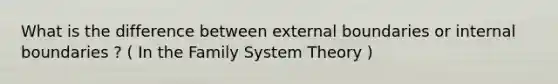 What is the difference between external boundaries or internal boundaries ? ( In the Family System Theory )