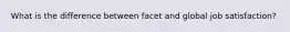 What is the difference between facet and global job satisfaction?