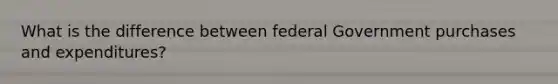 What is the difference between federal Government purchases and expenditures?