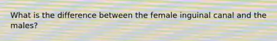 What is the difference between the female inguinal canal and the males?